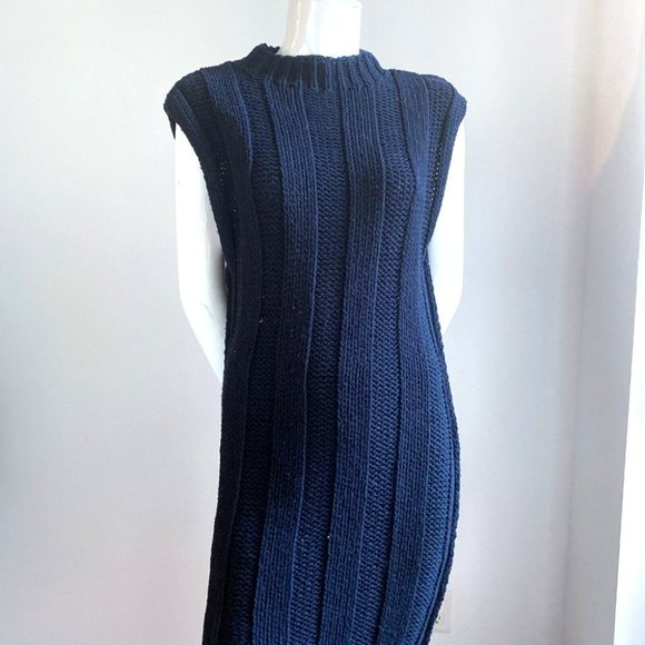 Free People Beach Black Ribbed High Neck Sleeveless Maxi Dress S - Picture 3 of 7